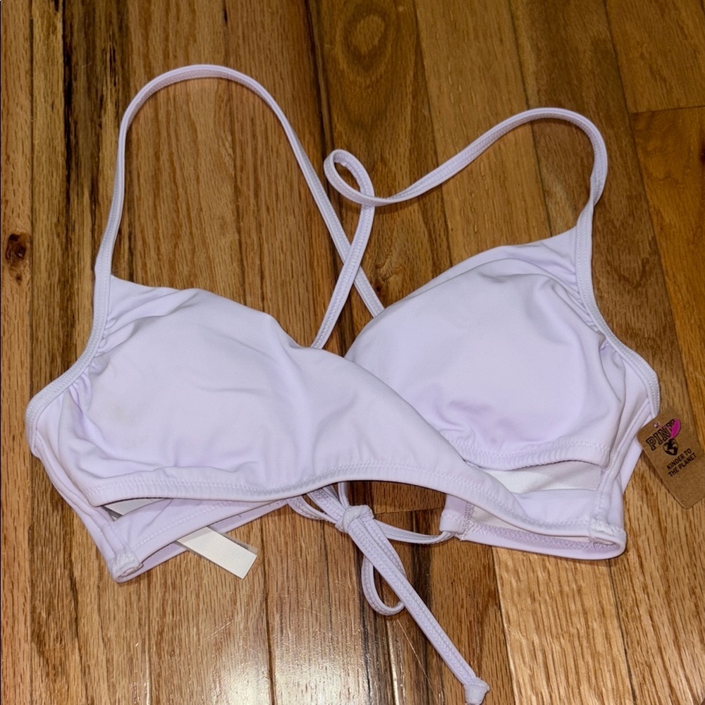 PINK/Victoria Secret white halter bikini top